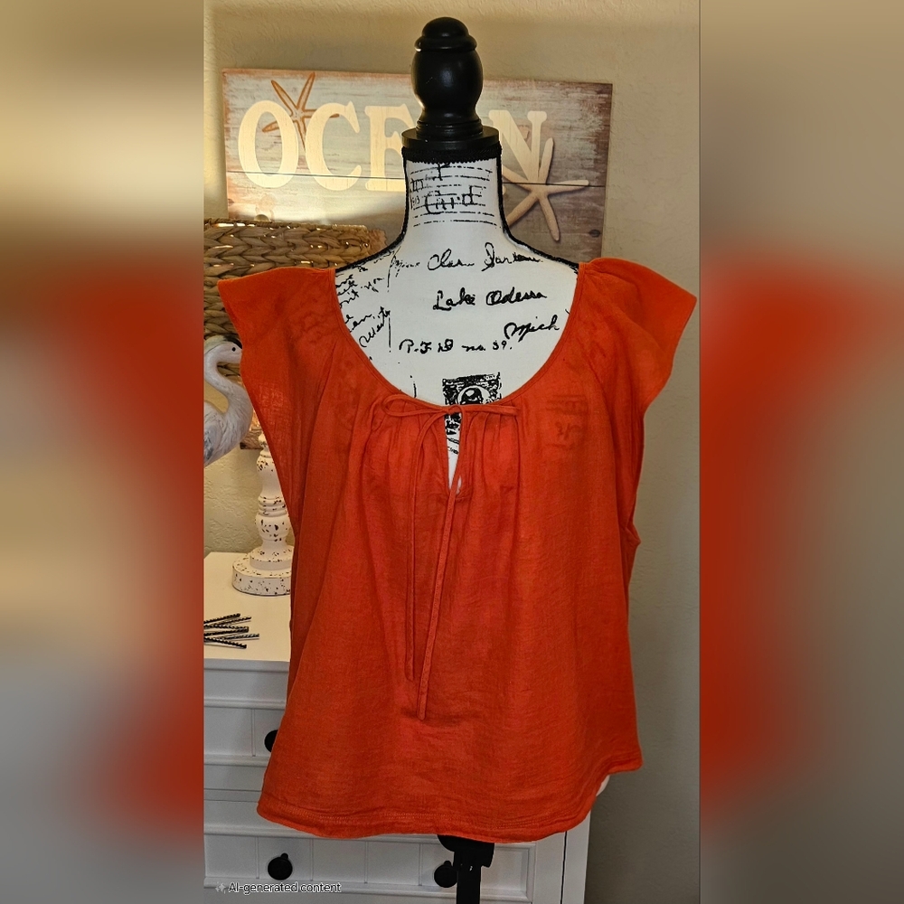 Banana Republic Vibrant Orange Blouse